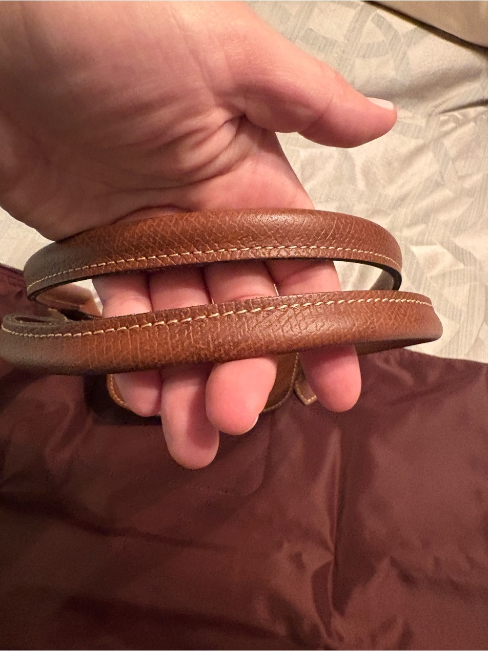 Burgundy Longchamp Large Le Pliage Tote - Picture 4 of 12